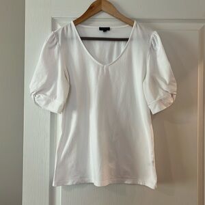 Puff Sleeve White Tee - Small